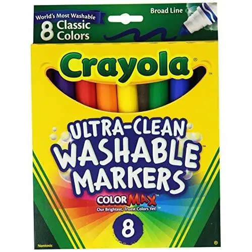 Crayola Broad Point Washable Markers - Pack of 2 (58-7808-2Pack), Blue