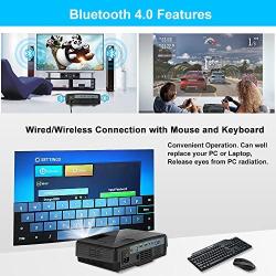 Mini Wifi Projector,Portable Wireless Bluetooth LCD LED Smart Movie Projector for Home Entertainment Video Game Full HD Supported Compatible with Computer TV Box USB Drive Android iOS Built in Speaker
