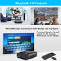 Mini Wifi Projector,Portable Wireless Bluetooth LCD LED Smart Movie Projector for Home Entertainment Video Game Full HD Supported Compatible with Computer TV Box USB Drive Android iOS Built in Speaker