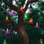 Halloween Witch Hat Lights Decoration, 8 Pieces Hanging Glowing Witch Hat String Lights Decor with Remote, 8 Lighting Modes Battery Powered Halloween Witch Hat Decor for Outdoor Yard Tree