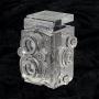Fotodiox Crystal TLR Camera Display Model - 4/5 Sized Replica of Rolleiflex 2.8 Camera with Zeiss Planar 80mm Lens; Paperweight, Book Shelf, Bookends, Paper Weight