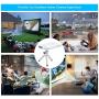 PTVDISPLAY Pocket Portable Mini Projector, 1080P Pico Bluetooth Video WiFi DLP Projector Full HD Support Android HDMI USB TF Card Wireless Home Projector