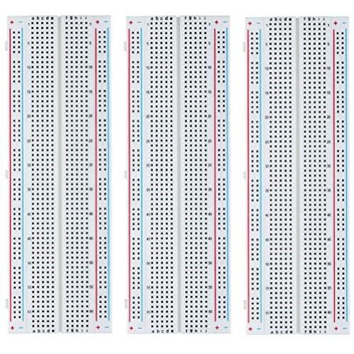 ELEGOO 3pcs MB-102 Breadboard 830 Point Solderless Prototype PCB Board Kit for Proto Shield Distribution Connecting Blocks