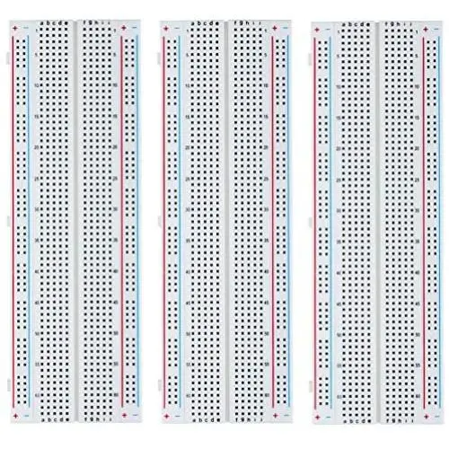 ELEGOO 3pcs MB-102 Breadboard 830 Point Solderless Prototype PCB Board Kit for Proto Shield Distribution Connecting Blocks