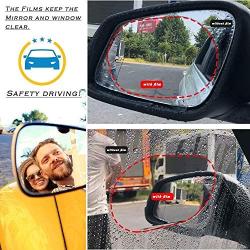 Emoly 4 PCS Car Rearview Mirror Protective Film, HD Clear Rainproof Film Anti Glare Anti Fog Waterproof Film for Car Mirrors & Side Windows, Safe Driving