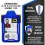 Identity Stronghold - Secure RFID Badge Holder for 1 Card - Heavy Duty Hard Plastic ID Badge Holder - USA Molded and Assembled - FIPS 201 Approved RFID Blocking Security - Blue