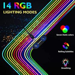 Large RGB Gaming Mouse Pad - REAWUL 14 Modes Oversized Glowing Led Extended Mousepad, Anti-Slip Rubber Base and Waterproof Surface, Extra Large Soft Led Computer Keyboard Mouse Mat - 31.5 x 11.8in