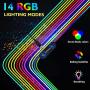 Large RGB Gaming Mouse Pad - REAWUL 14 Modes Oversized Glowing Led Extended Mousepad, Anti-Slip Rubber Base and Waterproof Surface, Extra Large Soft Led Computer Keyboard Mouse Mat - 31.5 x 11.8in