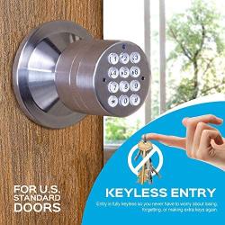TurboLock Keyless Electronic Keypad Entry Door Lock Smart Knob Kit with Automatic Locking, Battery Backup & Easy Installation (No Bluetooth, Bronze)