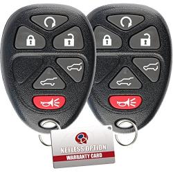 KeylessOption Keyless Entry Remote Control Car Key Fob Replacement for OUC60221, 15913427 (Pack of 2)
