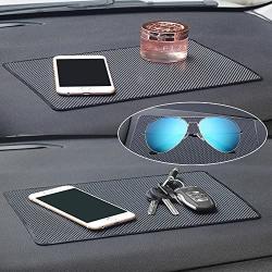 DaKuan Car Dashboard Anti-Slip Mat, 4 Packs 10.5'' x 5.7'' and 8'' x 5.1'' Sticky Non-Slip Dashboard Gel Latex Pad for Cell Phone, Sunglasses, Keys, Coins