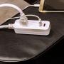 Cordinate Designer 1-Outlet 2-USB Charging Extension Cord with Surge Protection, Gray Braided Décor Fabric Cord, 10 ft, 2.4A USB Charging Ports, with Tamper Resistant Safety Outlets, 37917