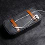 PU Leather & Canvas Electronic Organizer, Small Tool Bag Pencil Case Pill Box, Waterproof Travel Cable Organizer Tech Gadgets Carrying Zipper Pouch for Cord Phone Chargers Power Bank Earphone (Black)