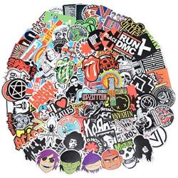 Band Stickers 100 Pcs Rock and Roll Music Stickers, Vinyl Waterproof Stickers for Personalize Laptop, Electronic Organ, Guitar, Piano, Helmet, Skateboard, Luggage Graffiti Decals