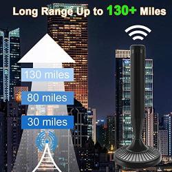 TV Antenna, 2020 Indoor Digital HDTV Amplified Antennas 4K HD VHF UHF for Local Channels 130+ Miles Range with Switch Amplifier Signal Booster Support All TV’s-16.5ft Coax Cable