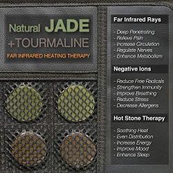 Far Infrared Heating Pad Mat for Back, Neck, Shoulders, Cramps, Pain Relief with Natural Jade and Tourmaline, Auto Shut Off, Smart Timer and Heat Settings, 15.7” x 20.5” (AC)