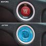 ToolEpic for Dodge Challenger Charger Durango Hellcat Decal Accessories 2015-2021 - Engine Start Stop Button Overlay Sticker Emblem - Push to Start Button Baby Blue Badge Cover - Perfect for Decals