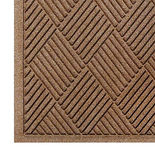 WaterHog Fashion Diamond-Pattern Commercial Grade Entrance Mat, Indoor/Outdoor Medium Brown Floor Mat 3 Length x 2 Width, Medium Brown by M+A Matting