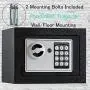 JUGREAT Safe Box with Induction Light,Electronic Digital Securit Safe Steel Construction Hidden with Lock，Wall or Cabinet Anchoring Design for Home Office Gun Cash Money,Textured Powder Coating