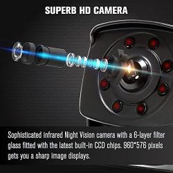 Backup Camera Monitor Kit Van, RV, Upgraded 175º Wide View Wired Infrared HD Small Rear View Cam 7 inch Adjustable Monitor Truck, Trailer, Bus, Oversize Vehicles
