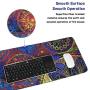 LIZIMANDU Gaming Mouse Pad,Extended Large Pattern Anti Slip Stitched Edges Long XXL Mousepad,Desk Pad Keyboard Mat, Non-Slip Base, Water-Resistant, for Work & Gaming, Office & Home(Blue Flower)