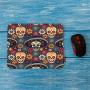 Mugod Day of The Dead Mouse Pad Seamless Pattern with Sugar Skulls Flowers on Dark Background Decor Gaming Mouse Pad Rectangle Non-Slip Rubber Mousepad for Computers Laptop 7.9x9.5 Inches