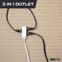 White Extension Cord 3 Pack, 6ft 10ft & 15ft - 16/2 Durable Electrical Cable