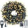 Decute 500 LED Christmas Tree String Lights 164FT Connectable with Remote, 8 Modes & Timer Outdoor Indoor Warm White Twinkle Starry Lights for Halloween Patio Garden Wedding Party Decor