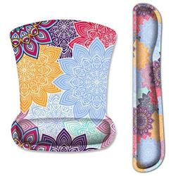 EkuaBot Abstract Flower Keyboard Wrist Rest Pad & Mouse Wrist Rest Support Pads Set for Computers & Laptop, Memory Foam, Soft and Breathable, Ergonomic Design, Non-Slip Rubber Base, Easy Typing