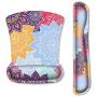 EkuaBot Abstract Flower Keyboard Wrist Rest Pad & Mouse Wrist Rest Support Pads Set for Computers & Laptop, Memory Foam, Soft and Breathable, Ergonomic Design, Non-Slip Rubber Base, Easy Typing
