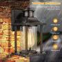 Exterior Outdoor Wall Lantern with Motion Sensor, Waterproof Dusk to Dawn Porch Light Fixtures Wall Mount, Anti-rust Wall Sconce with Seeded Glass for Entryway Doorway Garage Balcony, Motion Activated