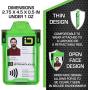 Identity Stronghold - Secure RFID Badge Holder for 1 Card - Heavy Duty Hard Plastic ID Badge Holder - USA Molded and Assembled - FIPS 201 Approved RFID Blocking Security - Green