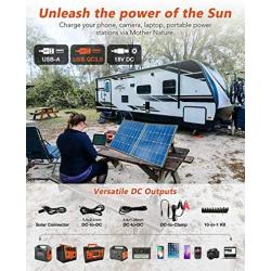 AIMTOM SolarPal 100W Portable Solar Panel for Power Station, Solar Generator, Phone and Laptop, Foldable Solar Power Charger for Camping, RV, Home with QC USB, 18V DC Port and MC-4 Output
