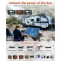 AIMTOM SolarPal 100W Portable Solar Panel for Power Station, Solar Generator, Phone and Laptop, Foldable Solar Power Charger for Camping, RV, Home with QC USB, 18V DC Port and MC-4 Output