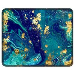 ITNRSIIET Gaming Mouse Pad with Stitched Edges, Premium-Textured Mouse Mat Pad, Non-Slip Rubber Base Mousepad for Laptop, Computer & PC, 10.2×8.3×0.12 inches, Blue Green Marbling