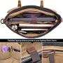Mens Messenger Bag 15.6 Inch Waterproof Vintage Genuine Leather Waxed Canvas Briefcase Large Satchel Shoulder Bag Rugged Leather Computer Laptop Bag Grey