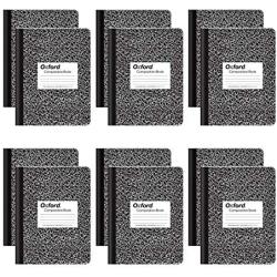 Oxford Composition Notebooks, College Ruled Paper, 9-3/4'' x 7-1/2'', Black Marble Covers, 100 Sheets, 12 per Pack (63796)