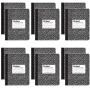 Oxford Composition Notebooks, College Ruled Paper, 9-3/4'' x 7-1/2'', Black Marble Covers, 100 Sheets, 12 per Pack (63796)
