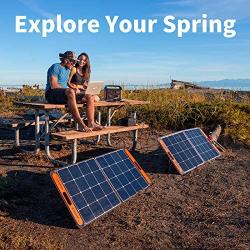 Jackery SolarSaga 100W Portable Solar Panel for Explorer 240/300/500/1000 Power Station, Foldable US Solar Cell Solar Charger with USB Outputs for Phones (Cant Charge Explorer 440/ PowerPro)