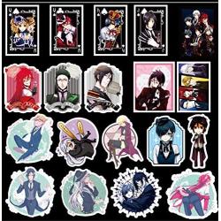 Black Butler Stickers for Water Bottles 50 Pack Cute,Waterproof,Aesthetic,Trendy Stickers for Teens,Girls Perfect for Waterbottle,Laptop,Phone,Travel Extra Durable Vinyl (Black Butler)
