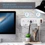 Mountable Surge Protector Power Strip JACKYLED 9.8ft 6 Outlets 4 USB Ports Electric Power Outlet with Right Angle Flat Plug Electric Long Extension Cord Power Charging Station for Home Office White