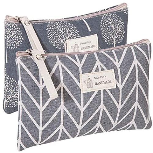 Kimoli 2 Pcs Women Funny Makeup Bag Cute Cosmetic Bag Pouch for Purse Toiletry Bag