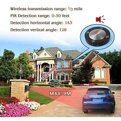 eMACROS 1/2 Mile Long Range Solar Wireless Driveway Alarm Outdoor Weather Resistant Motion Sensor & Detector-Security Alert System-Monitor & Protect Outside Property,No Need to Replace Battery