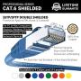 InstallerParts Ethernet Cable CAT6 Cable Shielded (SSTP/SFTP) Booted 0.5 FT - Blue - Professional Series - 10Gigabit/Sec Network/High Speed Internet Cable, 550MHZ