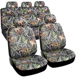 BDK Camo Car Seat Covers - Full 9 Piece Set - Waterproof Protection for Car Truck SUV Van - Camouflage (Maple Forest)
