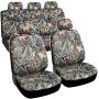 BDK Camo Car Seat Covers - Full 9 Piece Set - Waterproof Protection for Car Truck SUV Van - Camouflage (Maple Forest)