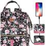 Laptop Backpack for Women, 15.6-Inch Stylish School Backpack with USB Charging Port RFID Anti Theft Water Resistant Casual Daypack Travel Backpacks Purse for Business Travel Gifts,Flower Laptop Backpack for Women, 15.6-Inch Stylish School Backpack with USB Charging Port RFID Anti Theft Water Resistant Casual Daypack Travel Backpacks Purse for Business Travel Gifts,Flower