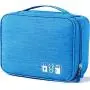 Electronics Accessories Organizer Bag, Universal Travel Digital Accessories Storage Bag for Portable Charger, Cables, Earphone, Ipad Mini, iPhone, Cord, Customize Inside with Dividers - Blue