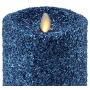Luminara Flameless Pillar Candle (Blue Glitter, 7-Inch Tall); LED Battery-Operated Candle with Remote, Great for Christmas and Holidays