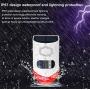 Solar Strobe Light with Remote Controller Motion Sensor Detector Solar Alarm Light Outdoor 130db Sound Security Siren Light IP67 Waterproof 24 Hours+Night 6 Mode for Home,Farm,Barn,Villa,Yard 2 Pack